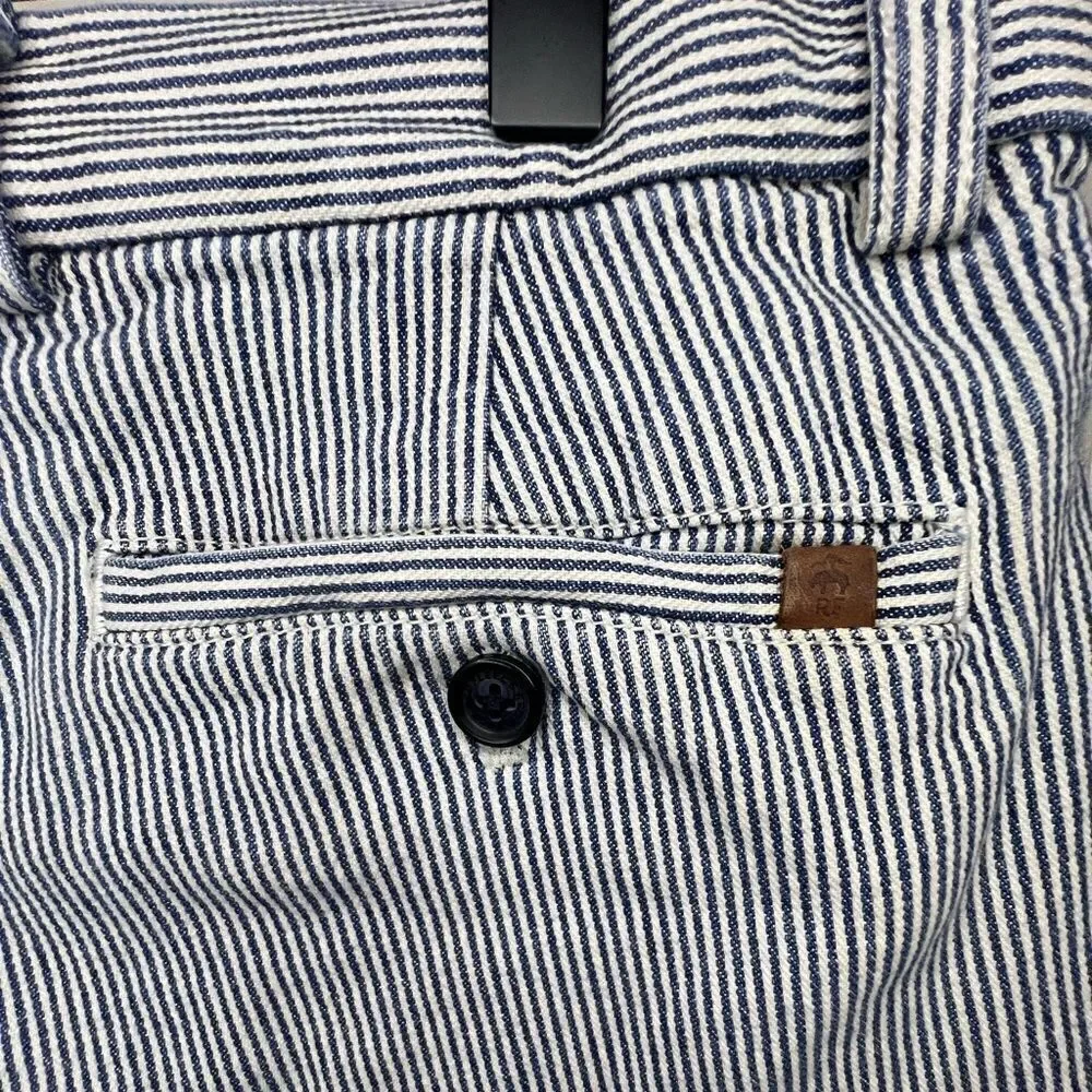 Brooks Brothers Red Fleece Men’s Seersucker Shorts 32W Blue White Cotton